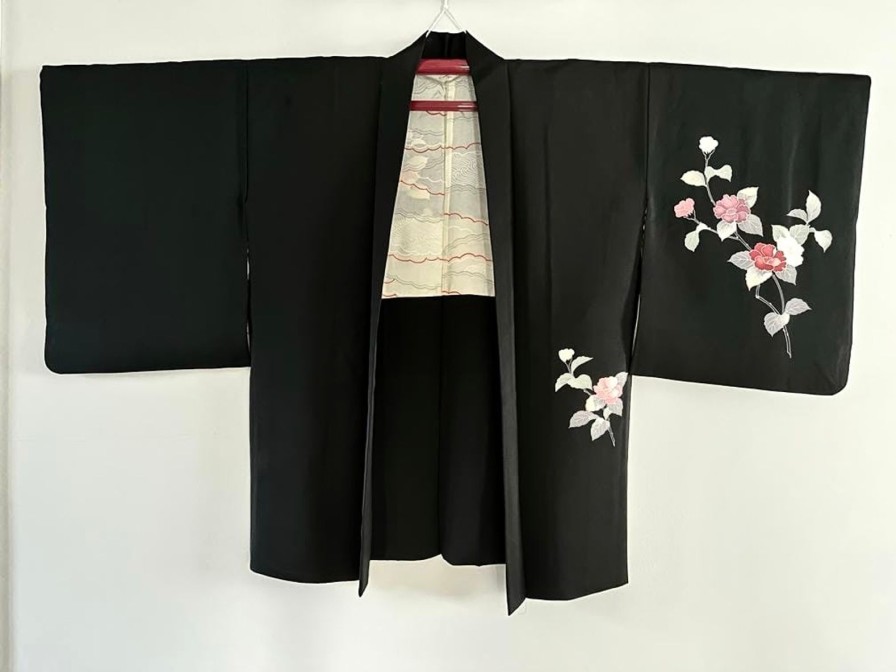 Abbigliamento E Accessori ARTIGIANATO GIAPPONESE | Haori Con Motivo Floreale Dipinto