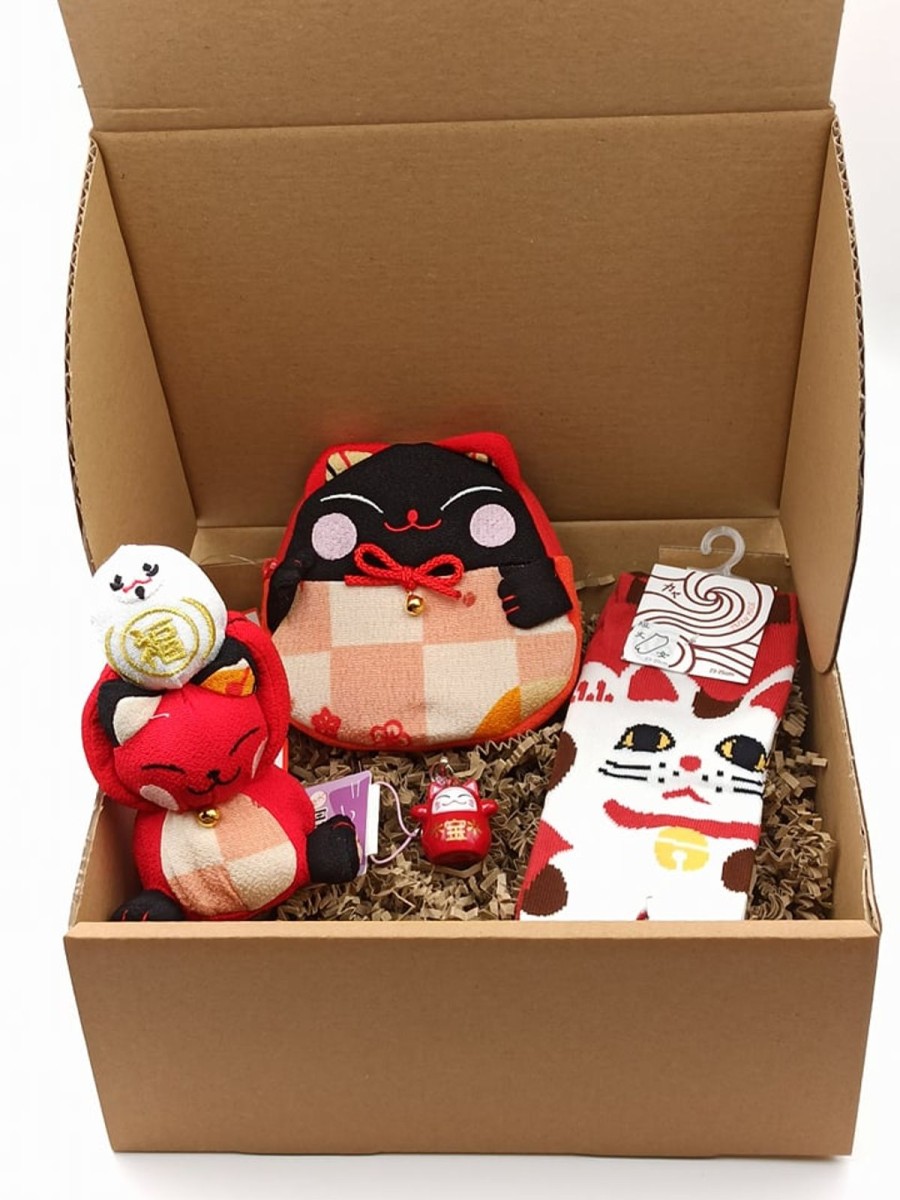 Gadget E Portafortuna ARTIGIANATO GIAPPONESE | Neko Box Red & Black