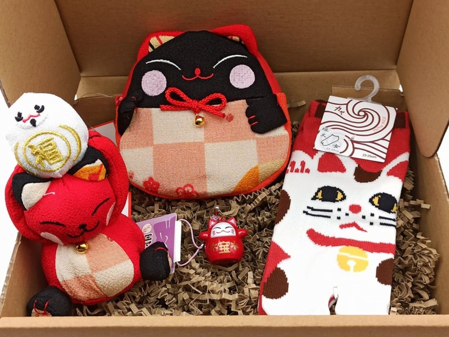 Gadget E Portafortuna ARTIGIANATO GIAPPONESE | Neko Box Red & Black