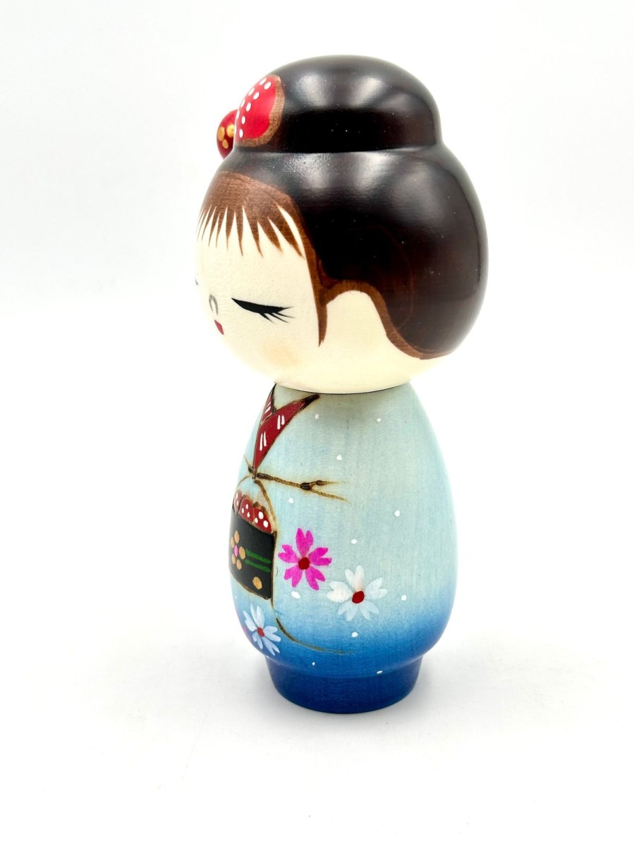 Bambole Kokeshi ARTIGIANATO GIAPPONESE | Kokeshi Hanadayori Blue