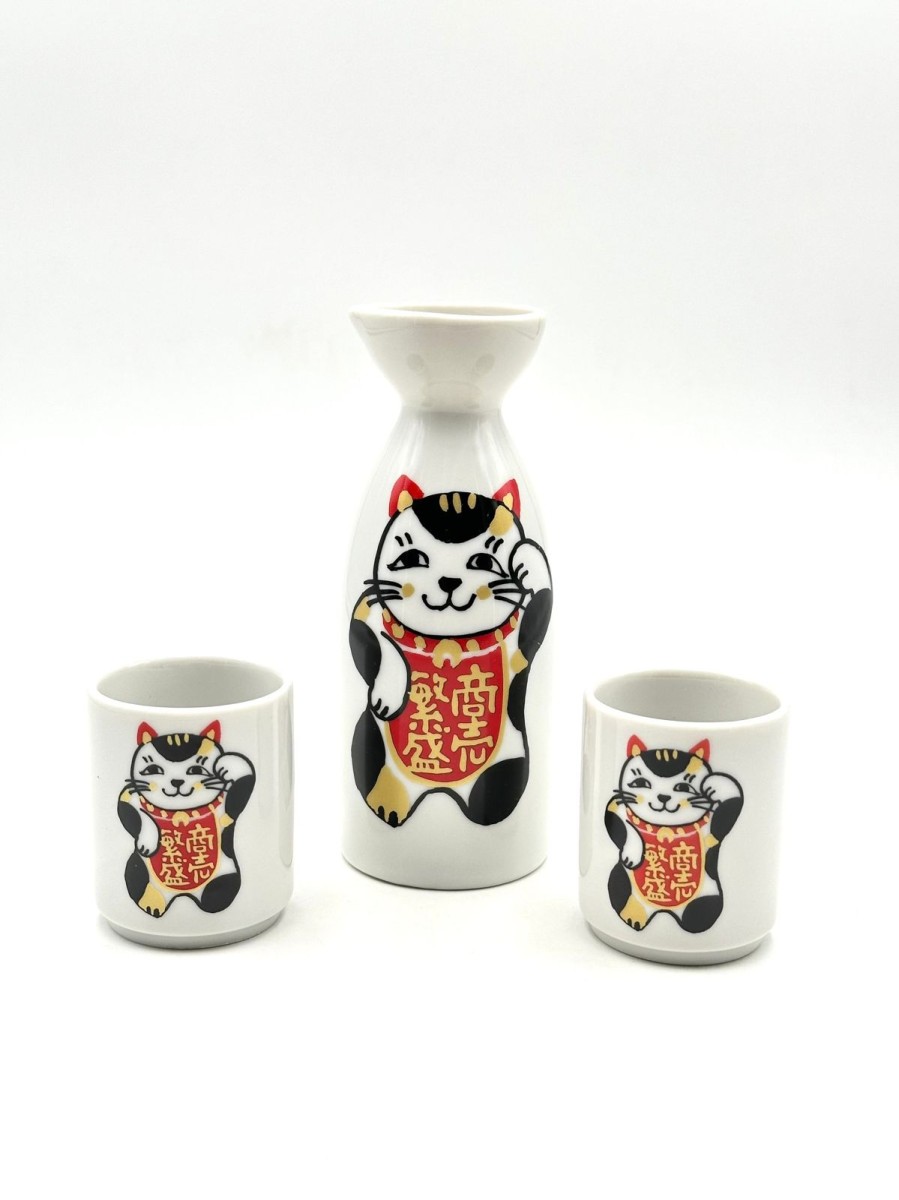 Arredo Tavola ARTIGIANATO GIAPPONESE | Set Sake Maneki Neko