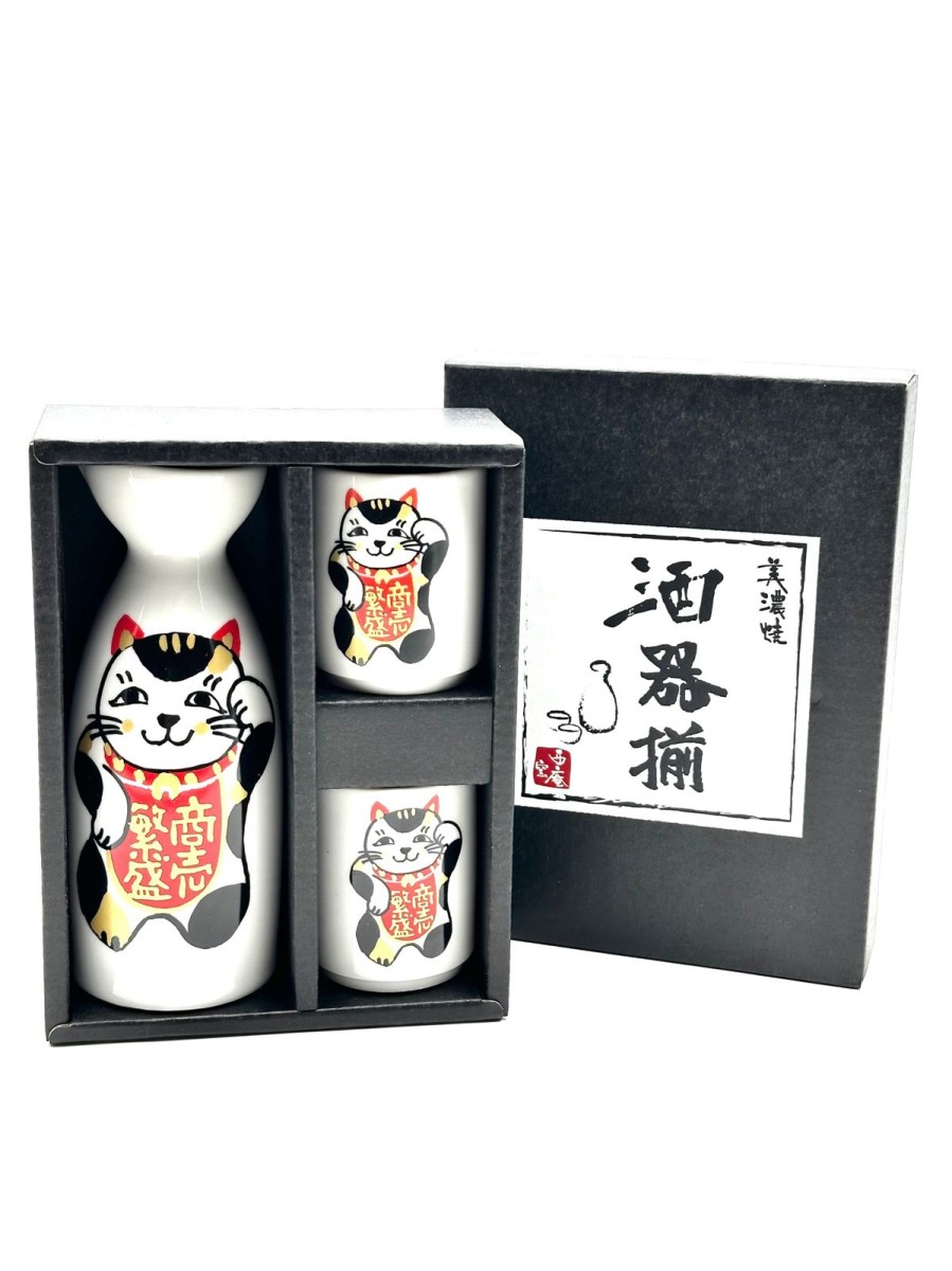 Arredo Tavola ARTIGIANATO GIAPPONESE | Set Sake Maneki Neko