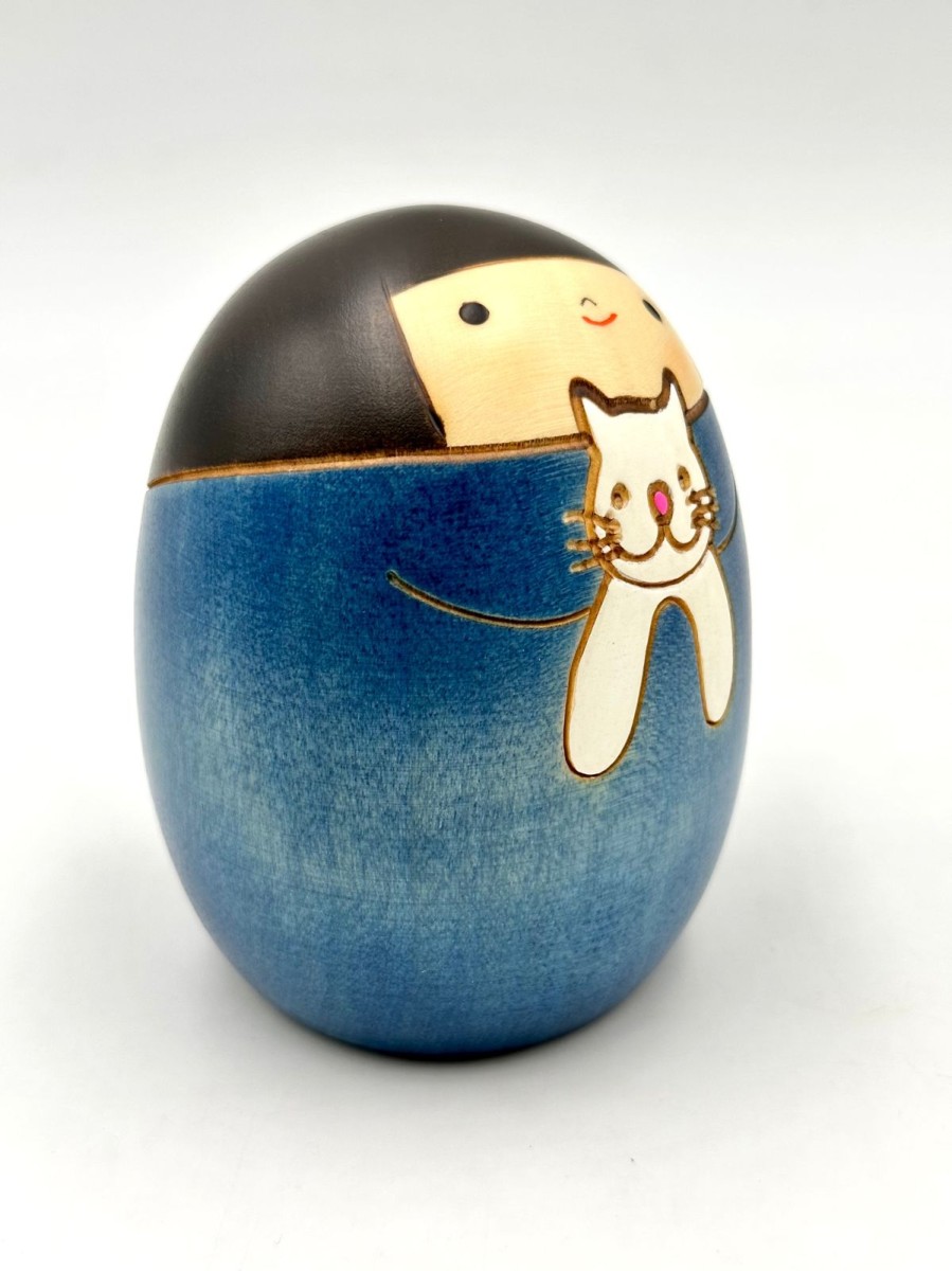 Bambole Kokeshi ARTIGIANATO GIAPPONESE | Kokeshi Neko No Sari